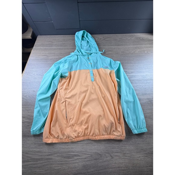 Columbia PFG Women's Tamiami Colorblock Half Snap Pullover Hooded Windbreaker L - Picture 3 of 14